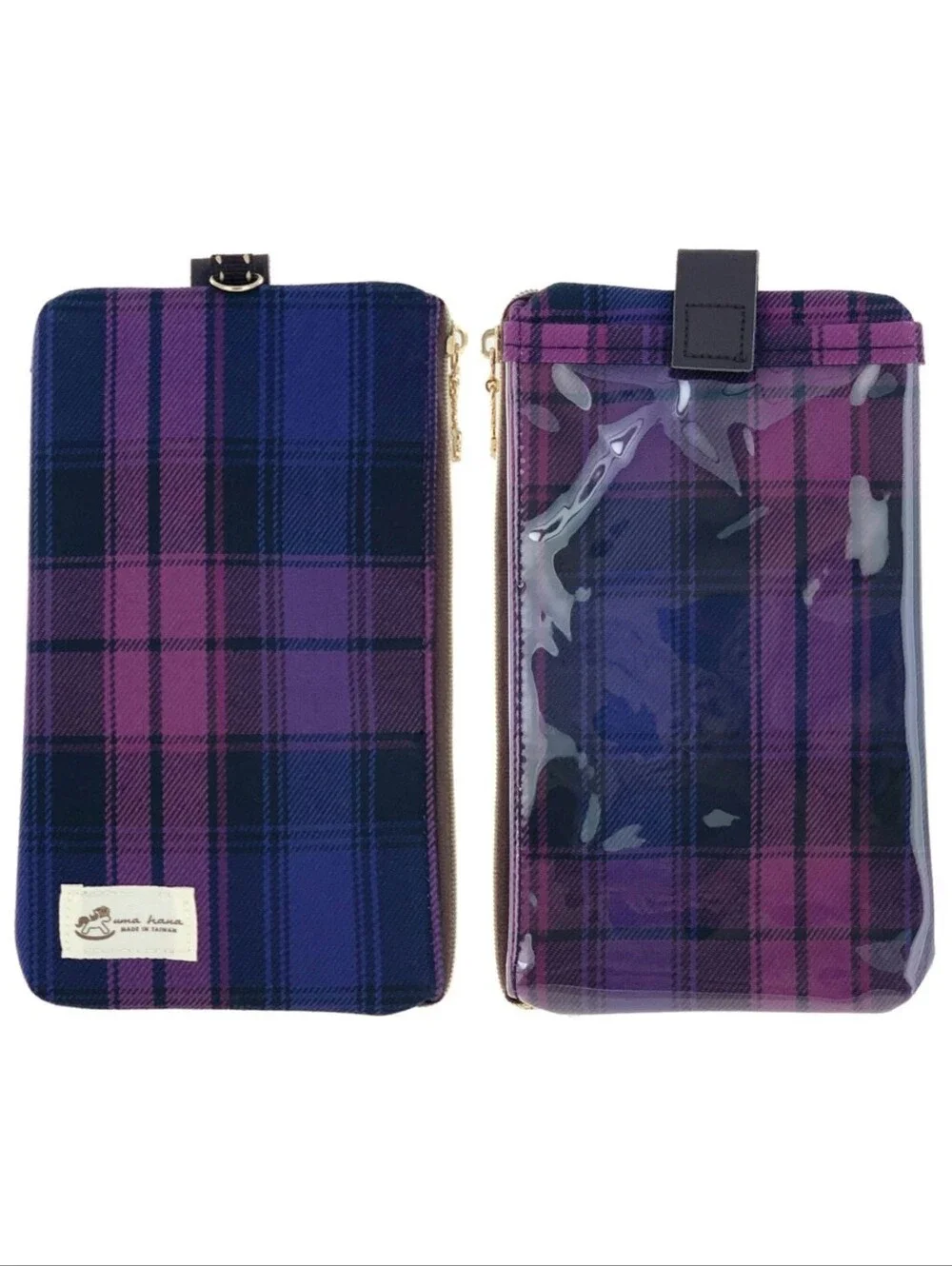 Waterproof Plaid Phone Case Pouch W/ Neck Strap